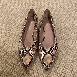 Anthropologie snakeskin block heels